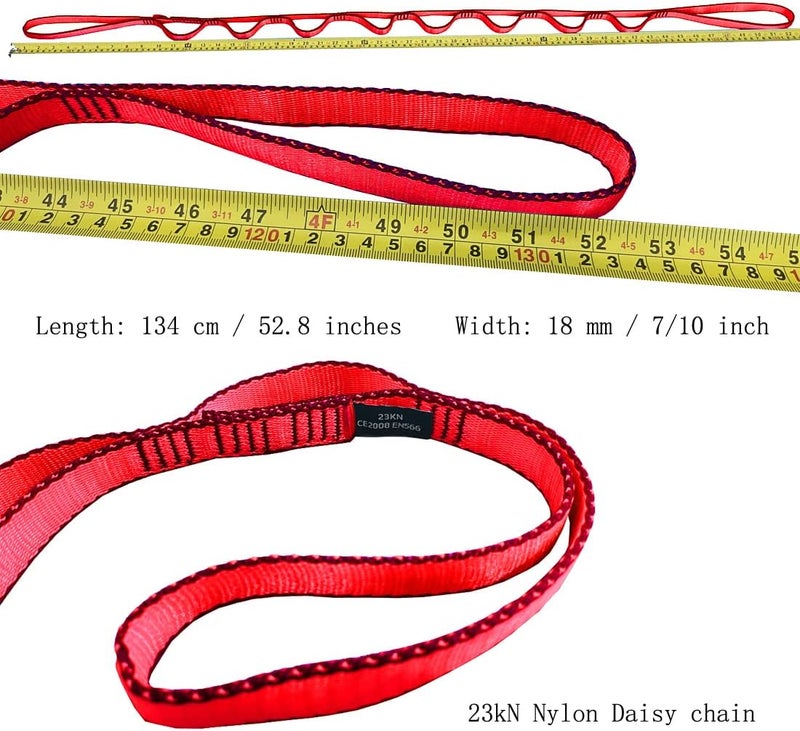 CAPARK 53 Inches Nylon Daisy Chains Rope Climbing Lanyard Straps Looped Strong Slings 23 kN Aerial Yoga Webbing - Image 3
